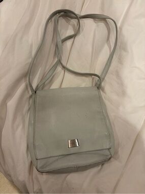 Perlina Light Gray Crossbody Leather Bag